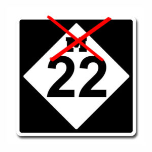 M-22 sign change
