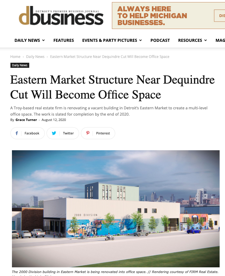 Read more about the article Eastern Market Structure Near Dequindre Cut Will Become Office Space