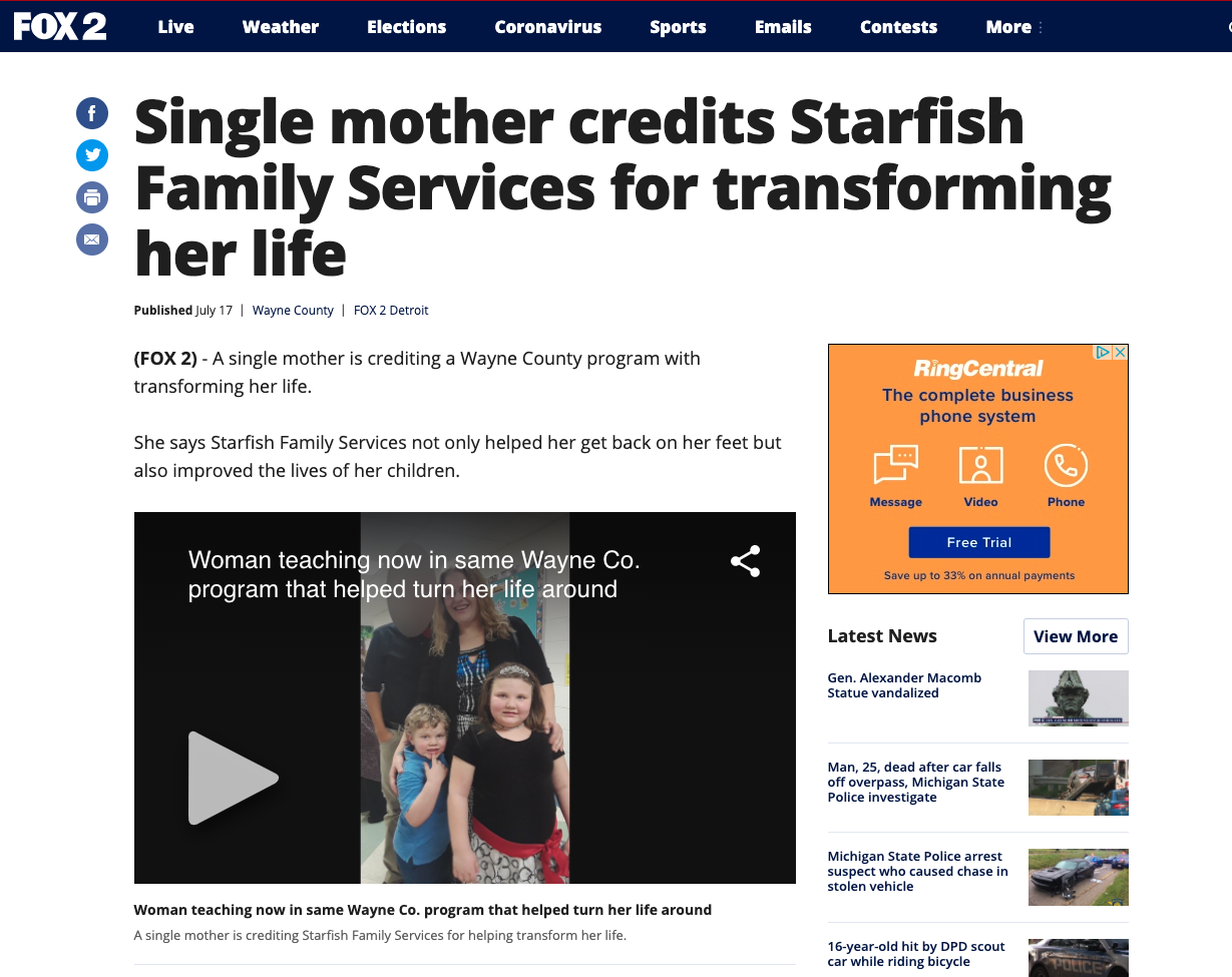 Read more about the article Single mother credits Starfish Family Services for transforming her life