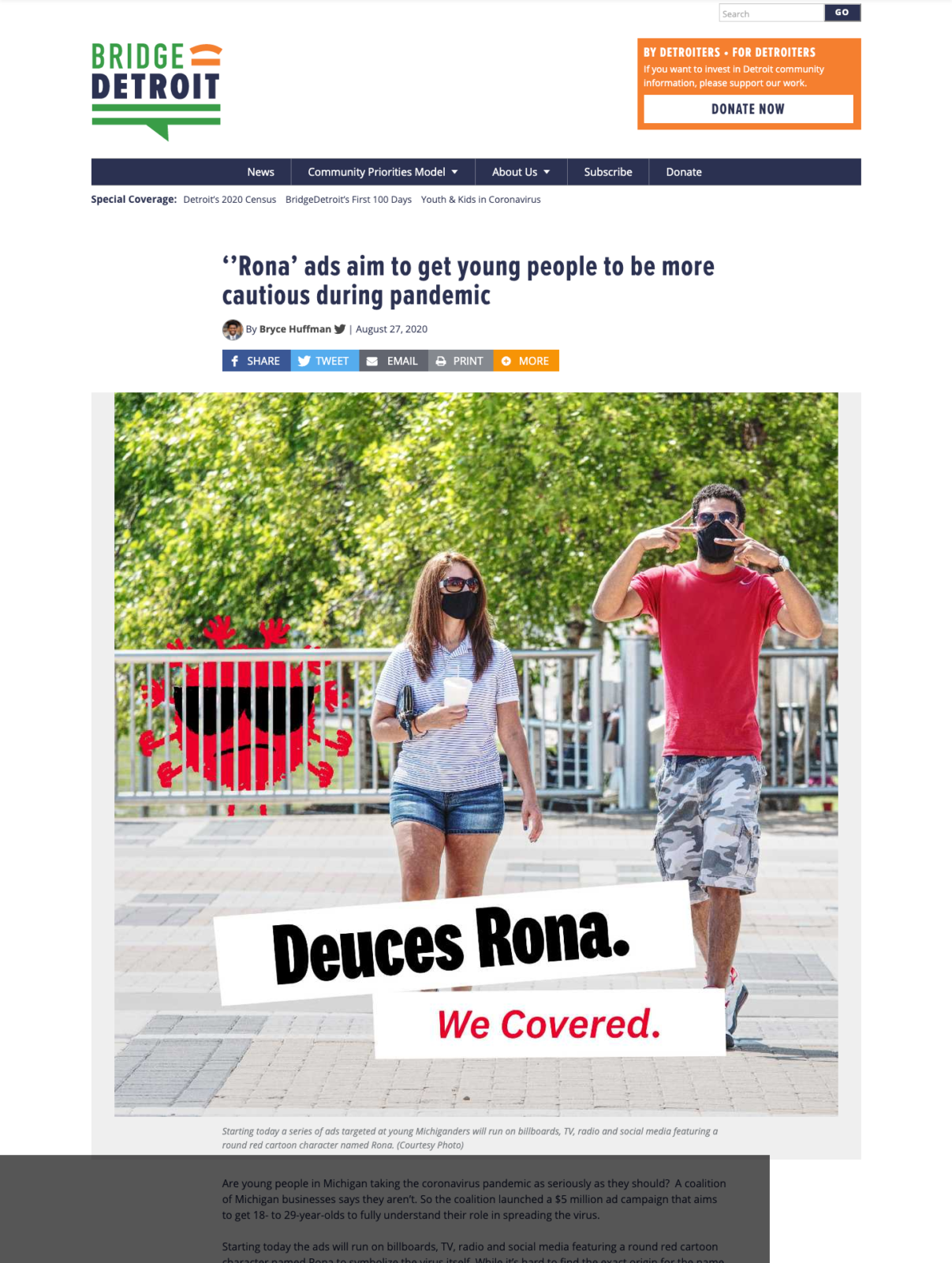 Read more about the article ‘Rona’ ads aim to get young people to be more cautious during pandemic
