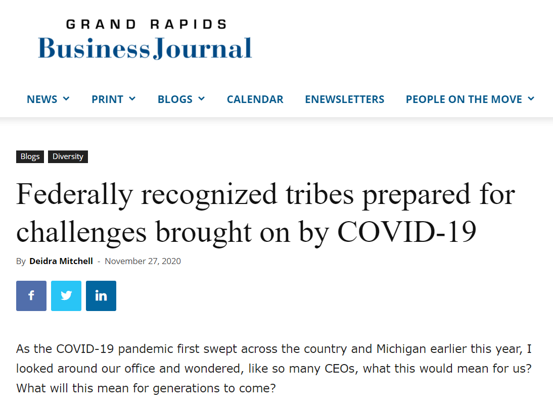 Read more about the article Federally recognized tribes prepared for challenges brought on by COVID-19