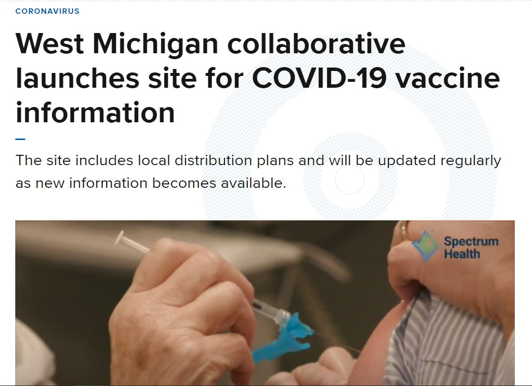 Read more about the article West Michigan collaborative launches site for COVID-19 vaccine information